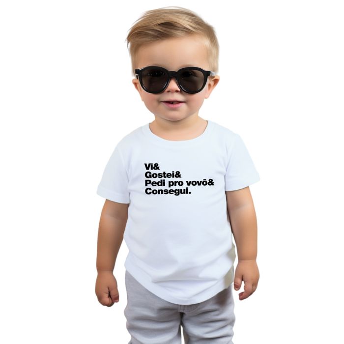 Camiseta Vi Gostei Pedi Pro Vovô Personalizada Algodão