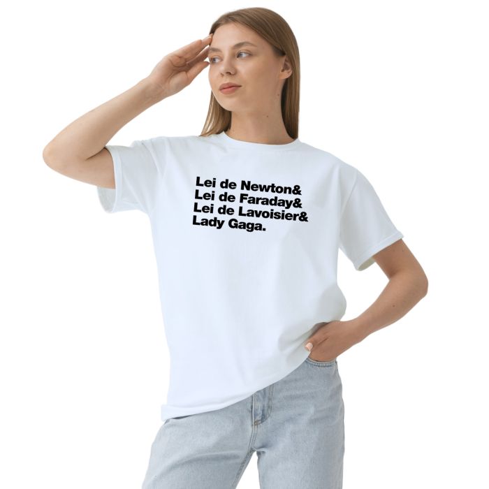 Camiseta Lei de Newton Faraday Lavoisier Personalizada