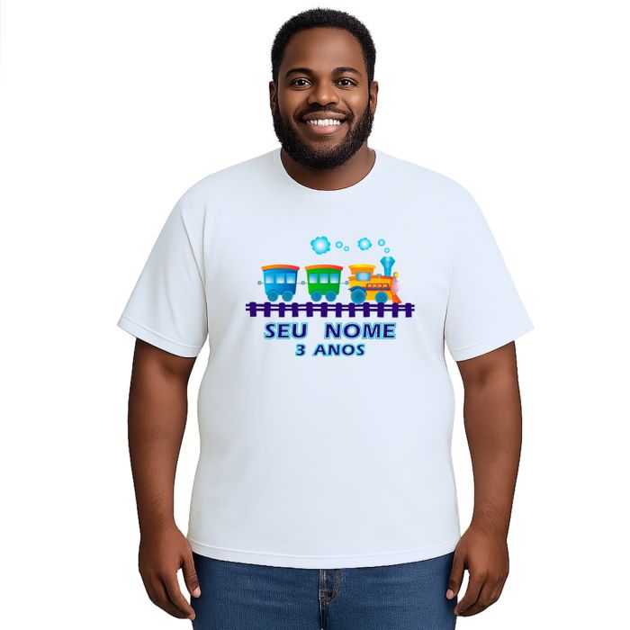 Camiseta Trenzinho Locomotiva Trem Personalizada