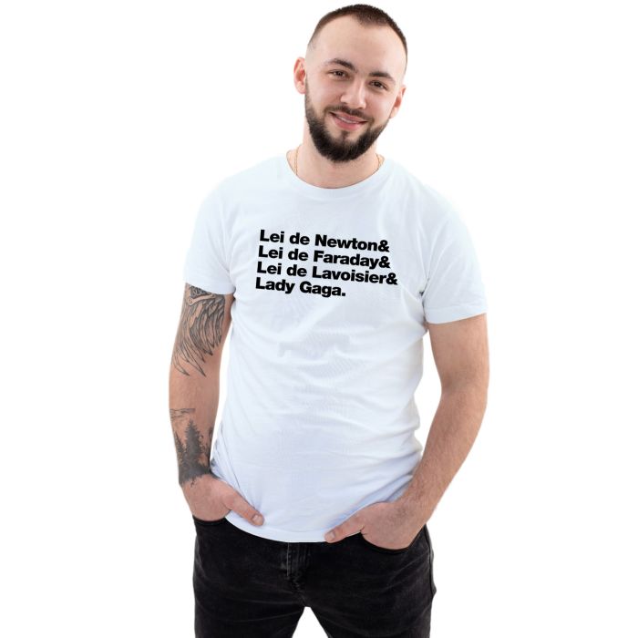 Camiseta Lei de Newton Faraday Lavoisier Personalizada