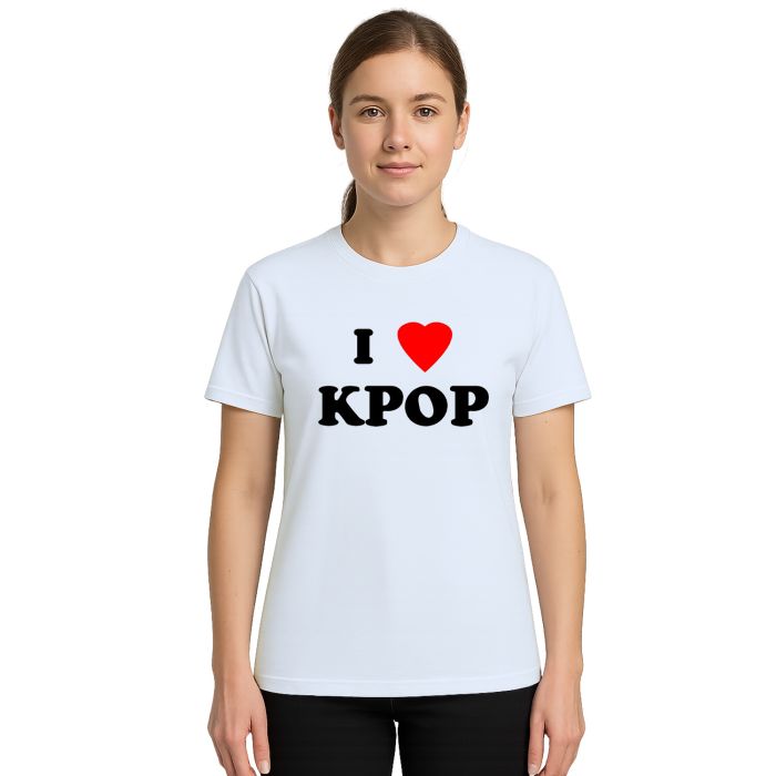 Camiseta I Love KPOP Amor K-Pop Estampa Personalizada