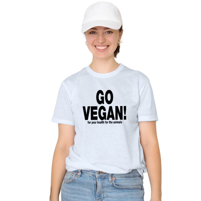 Camiseta Go Vegan Sustentável Estampa Personalizada Algodão