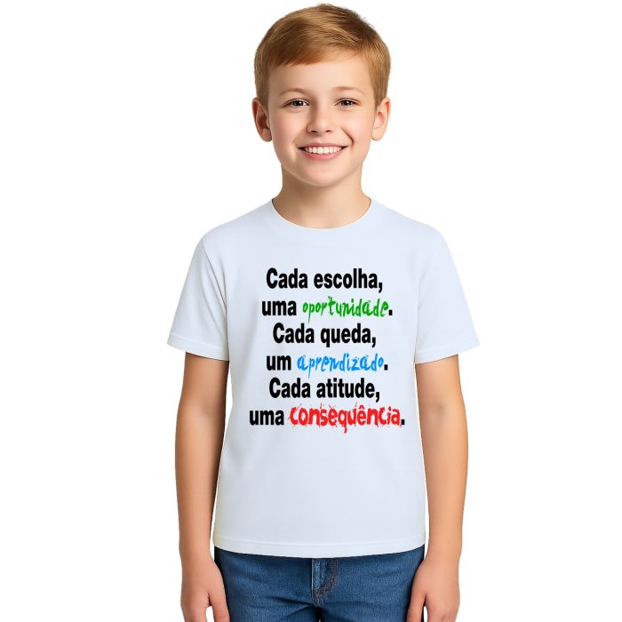 Camiseta Cada Escolha Uma Consequência Personalizada