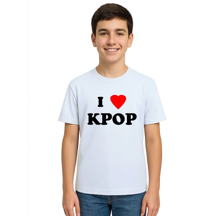 Camiseta I Love KPOP Amor K-Pop Estampa Personalizada