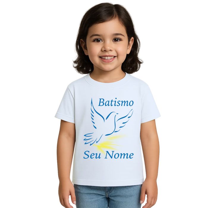 Camiseta Batizado Batismo Benção Religiosa Personalizada