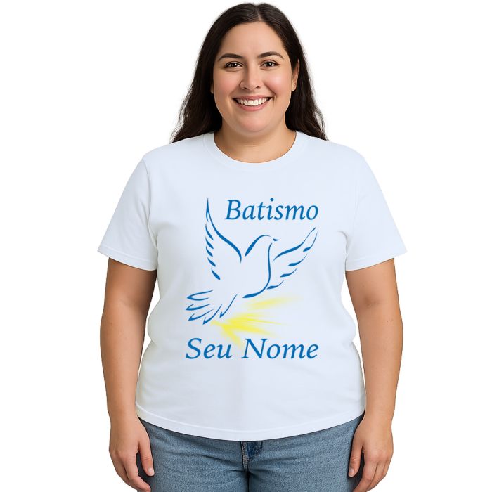 Camiseta Batizado Batismo Benção Religiosa Personalizada