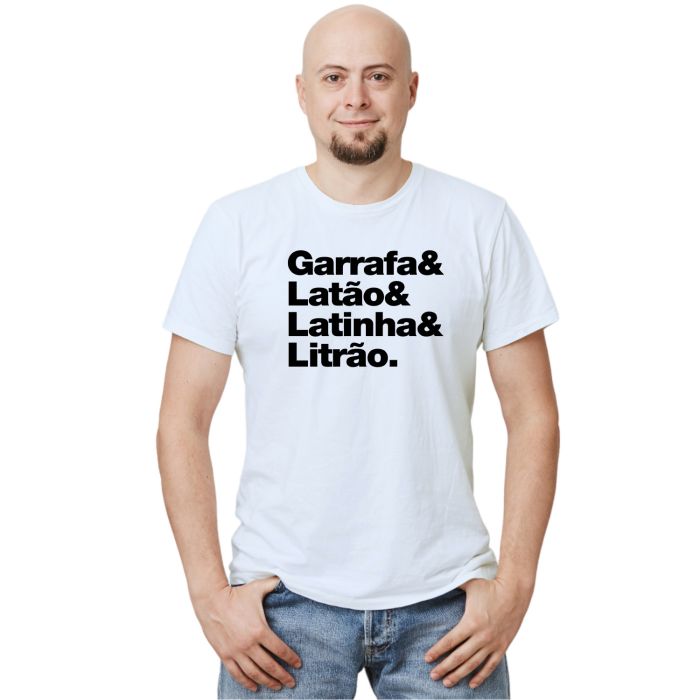 Camiseta Garrafa Latão Latinha Litrão Personalizada Algodão