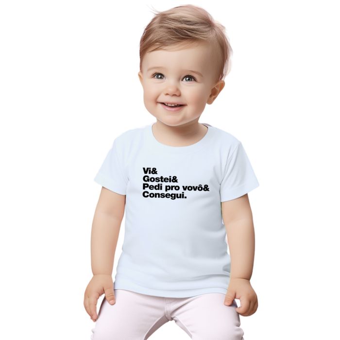 Camiseta Vi Gostei Pedi Pro Vovô Personalizada Algodão