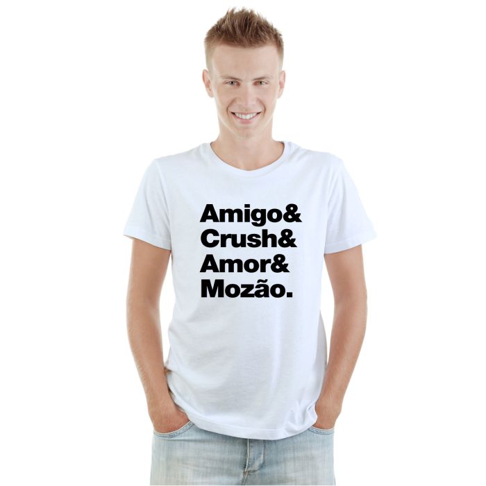 Camiseta Amigo Crush Amor Mozão Estampa Personalizada