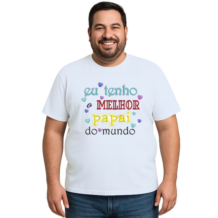 Camiseta Melhor Papai Do Mundo Estampa Personalizada
