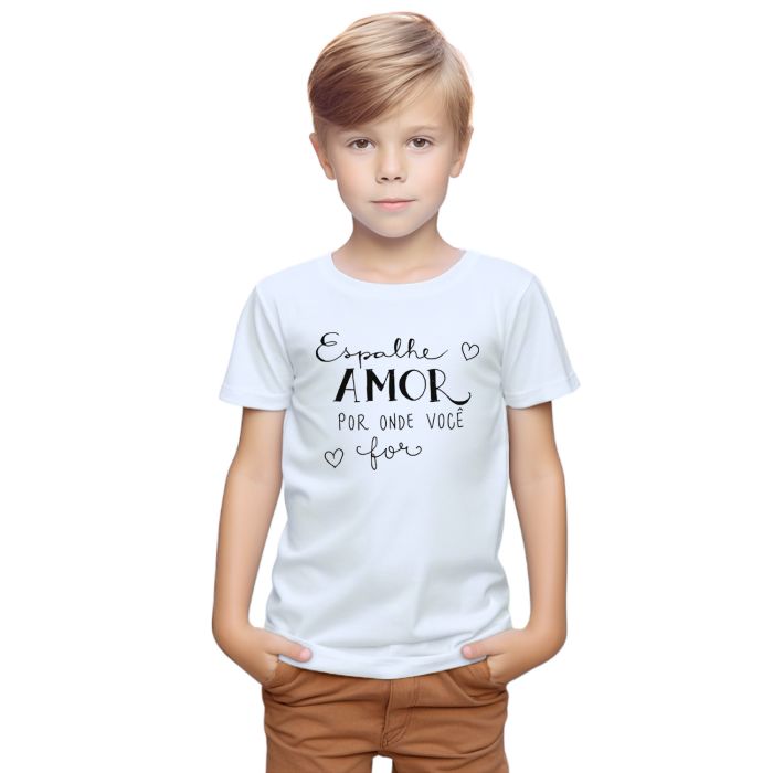 Camiseta Espalhe Amor Onde For Estampa Personalizada