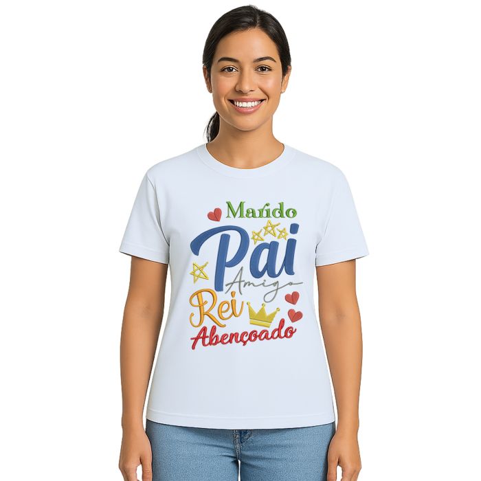 Camiseta Marido Pai Amigo Rei Abençoado Personalizada