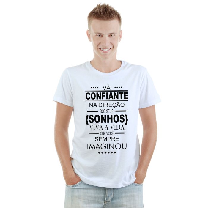 Camiseta Confiante Na Direção Dos Sonhos Personalizada