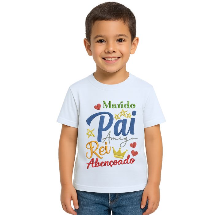 Camiseta Marido Pai Amigo Rei Abençoado Personalizada