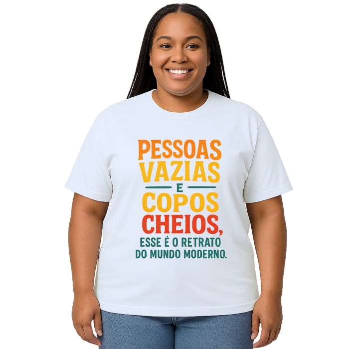 Camiseta Pessoas Vazias e Copos Cheios Personalizada