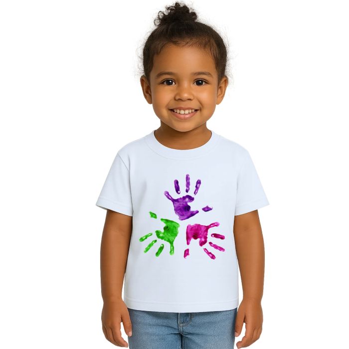 Camiseta Mãos Em Arte Criativa Estampa Personalizada