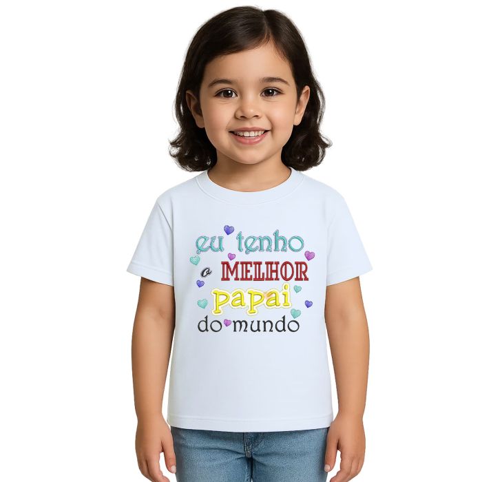Camiseta Melhor Papai Do Mundo Estampa Personalizada