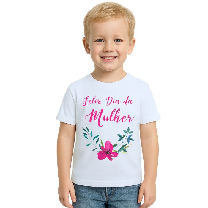 Camiseta Feliz Dia Da Mulher Estampa Personalizada