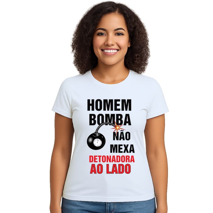 Camiseta Homem Bomba Não Mexa Estampa Personalizada