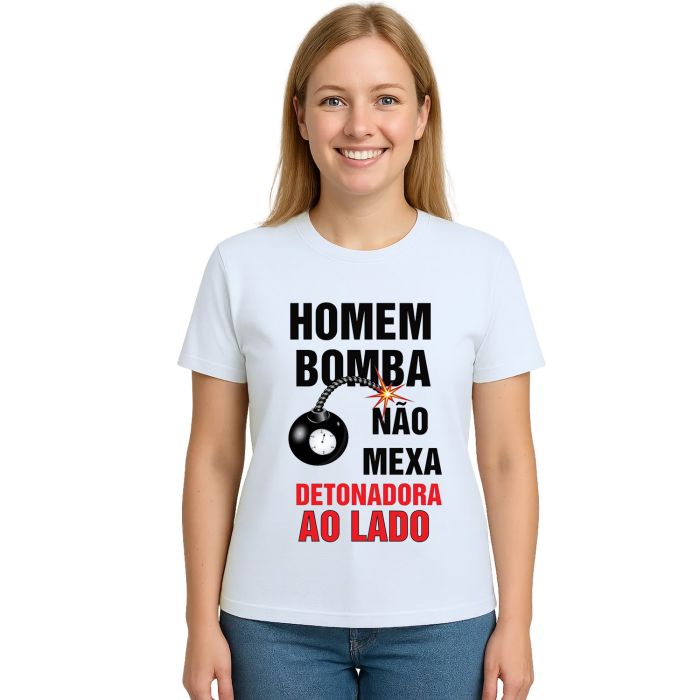 Camiseta Homem Bomba Não Mexa Estampa Personalizada