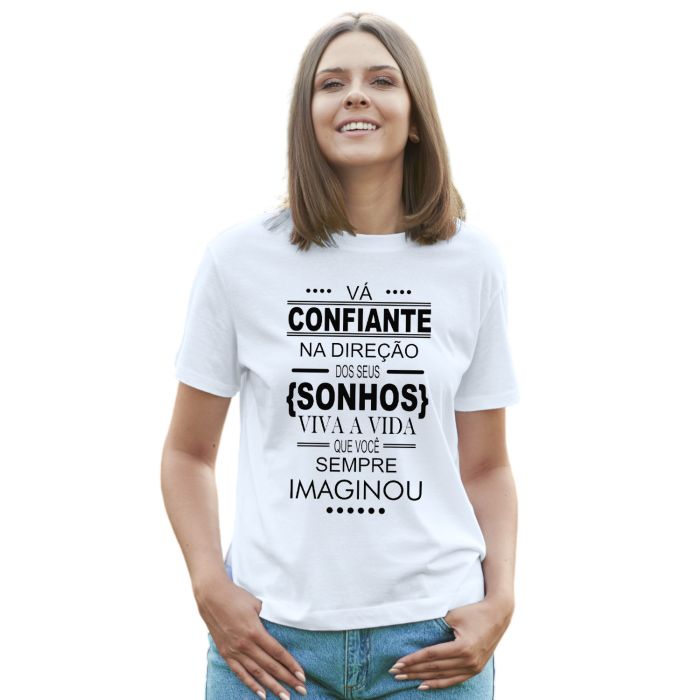 Camiseta Confiante Na Direção Dos Sonhos Personalizada