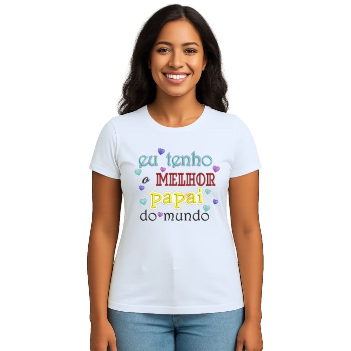 Camiseta Melhor Papai Do Mundo Estampa Personalizada