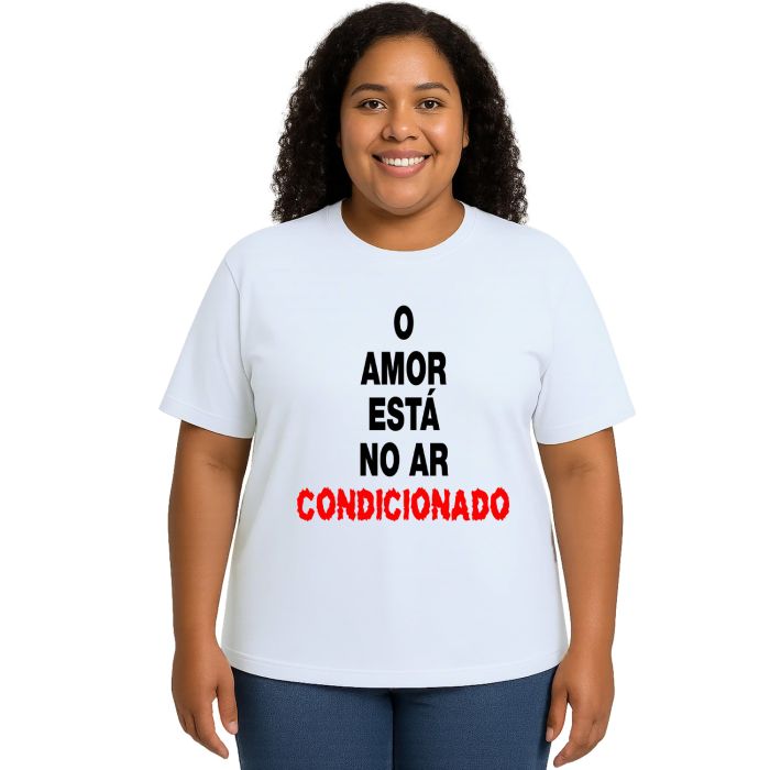 Camiseta O Amor Está No Ar Estampa Personalizada