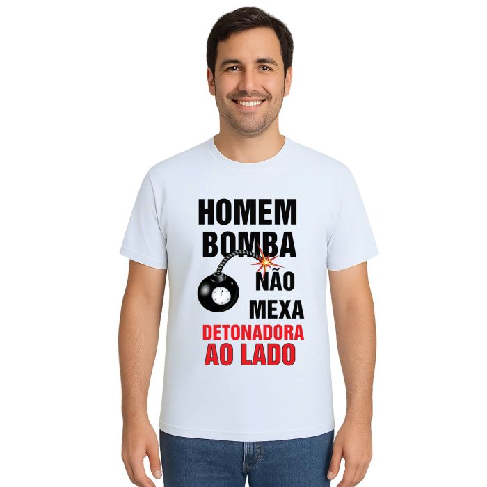 Camiseta Homem Bomba Não Mexa Estampa Personalizada