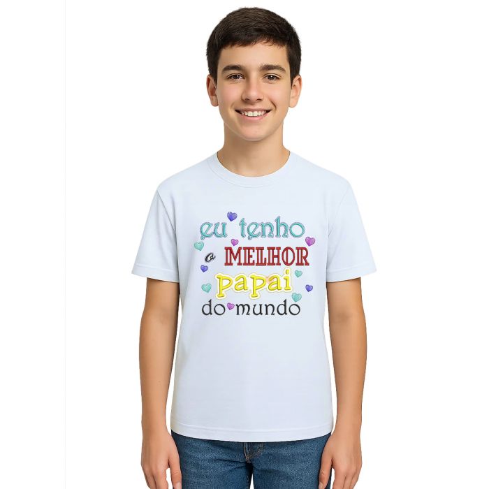 Camiseta Melhor Papai Do Mundo Estampa Personalizada