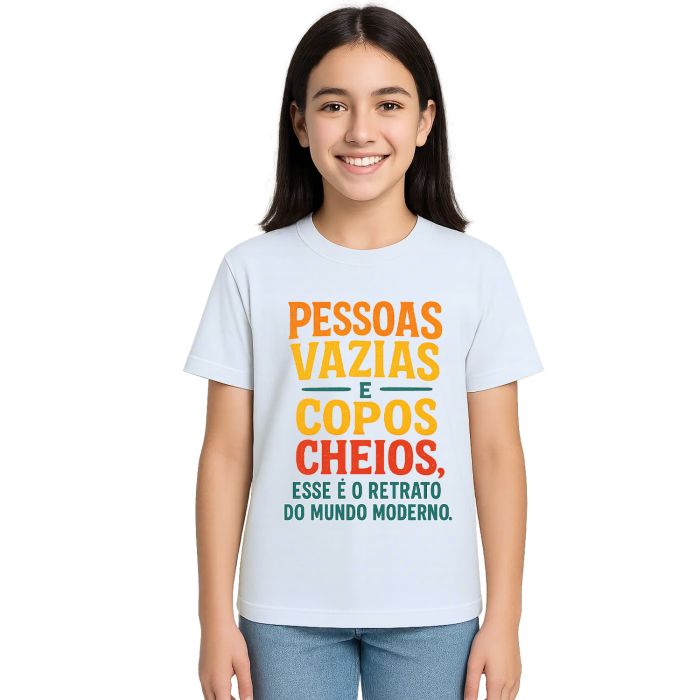 Camiseta Pessoas Vazias e Copos Cheios Personalizada