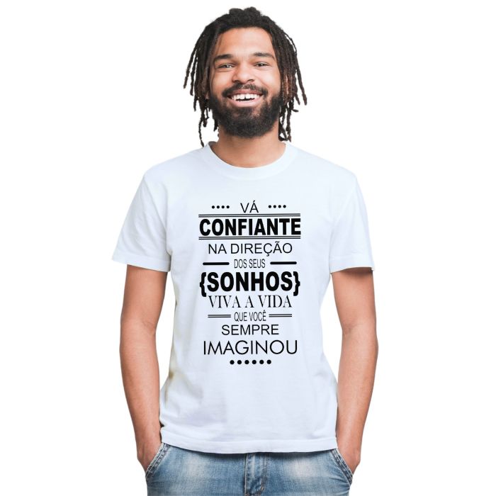 Camiseta Confiante Na Direção Dos Sonhos Personalizada