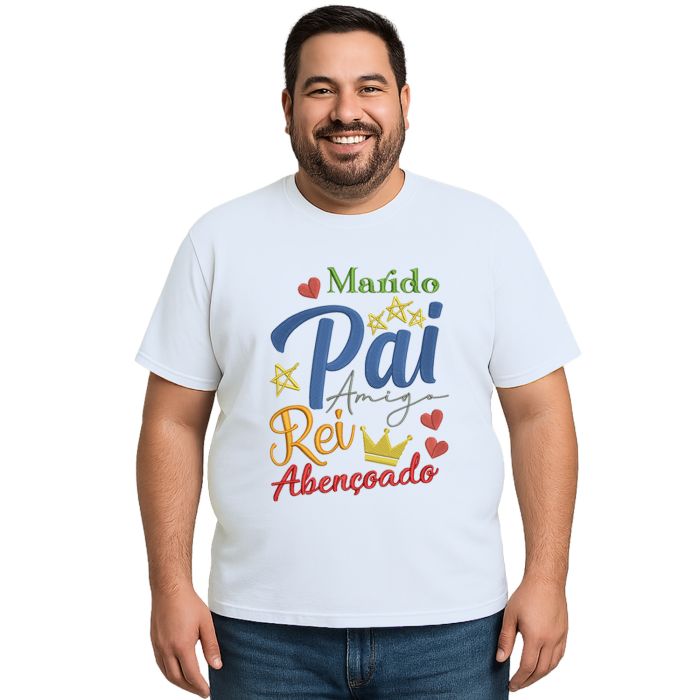 Camiseta Marido Pai Amigo Rei Abençoado Personalizada