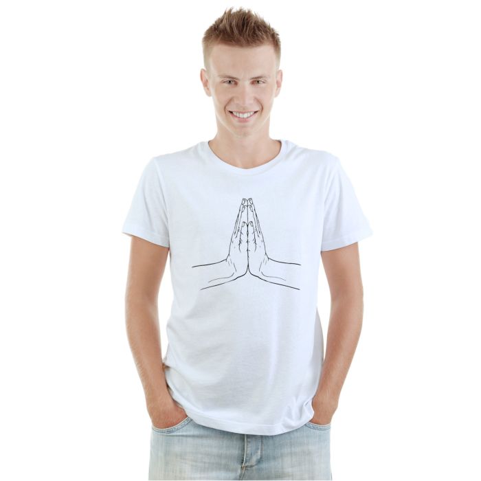 Camiseta Mãos Oração Rezar Benção Estampa Personalizada