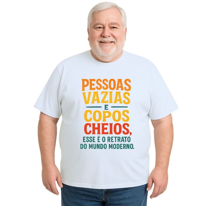 Camiseta Pessoas Vazias e Copos Cheios Personalizada