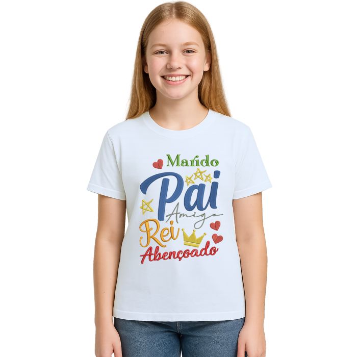 Camiseta Marido Pai Amigo Rei Abençoado Personalizada