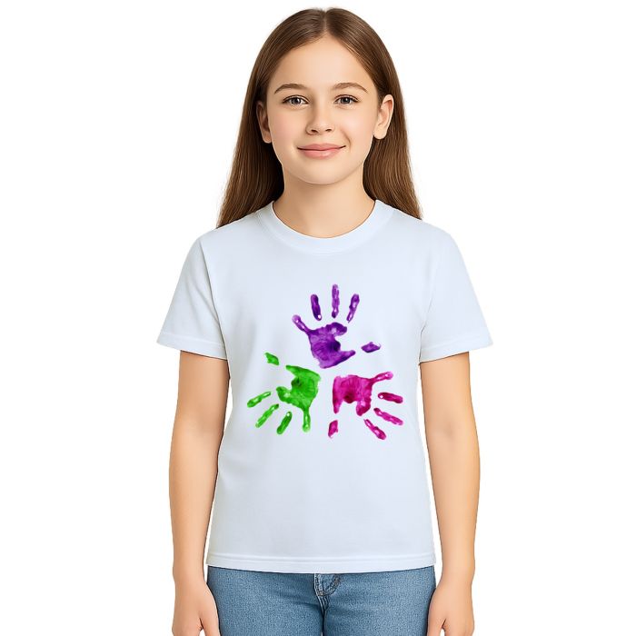 Camiseta Mãos Em Arte Criativa Estampa Personalizada