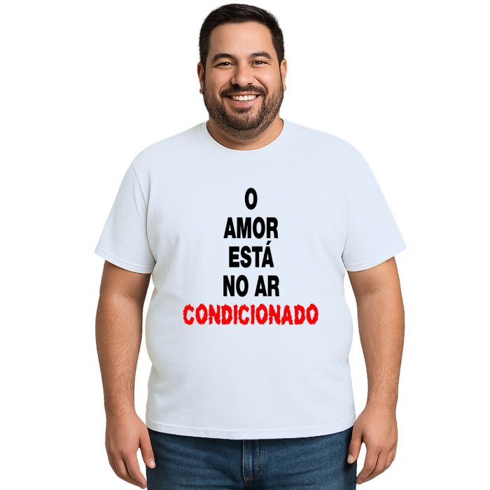 Camiseta O Amor Está No Ar Estampa Personalizada