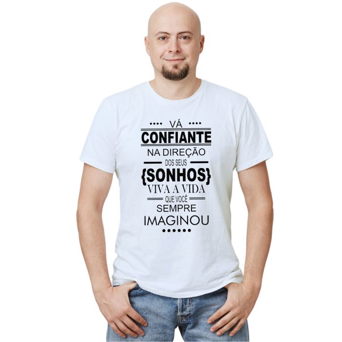 Camiseta Confiante Na Direção Dos Sonhos Personalizada