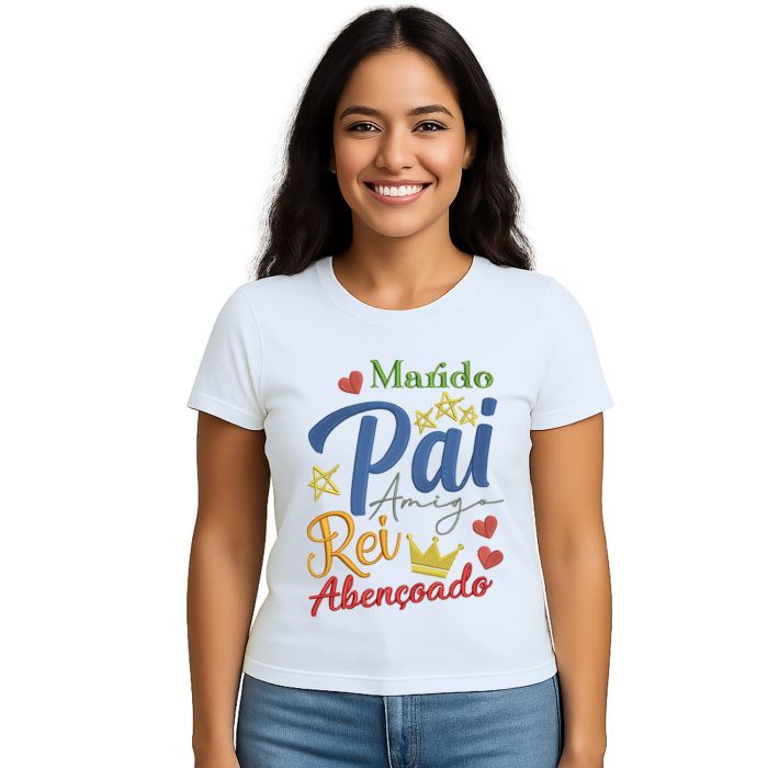 Camiseta Marido Pai Amigo Rei Abençoado Personalizada