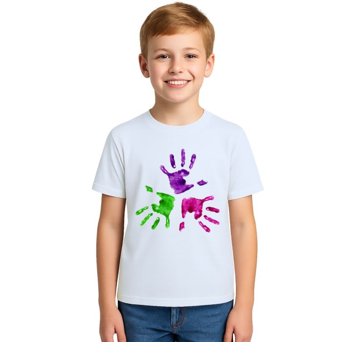 Camiseta Mãos Em Arte Criativa Estampa Personalizada