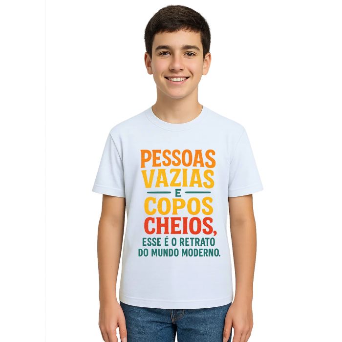 Camiseta Pessoas Vazias e Copos Cheios Personalizada