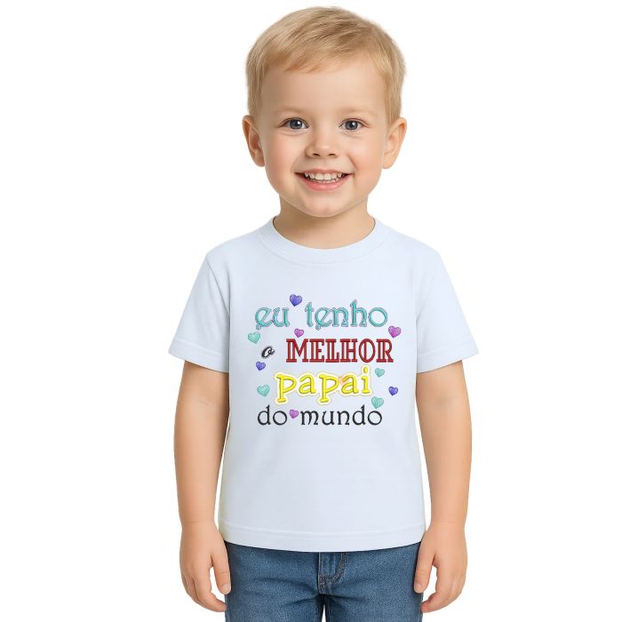 Camiseta Melhor Papai Do Mundo Estampa Personalizada