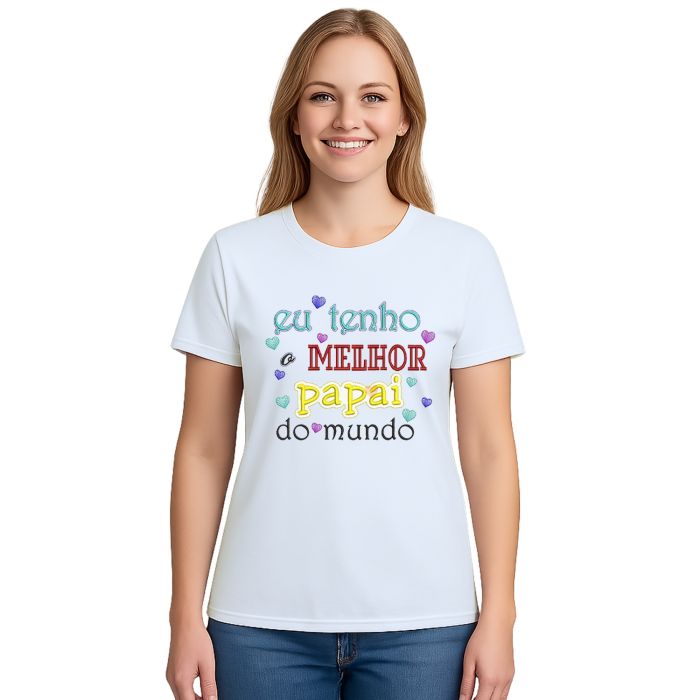 Camiseta Melhor Papai Do Mundo Estampa Personalizada