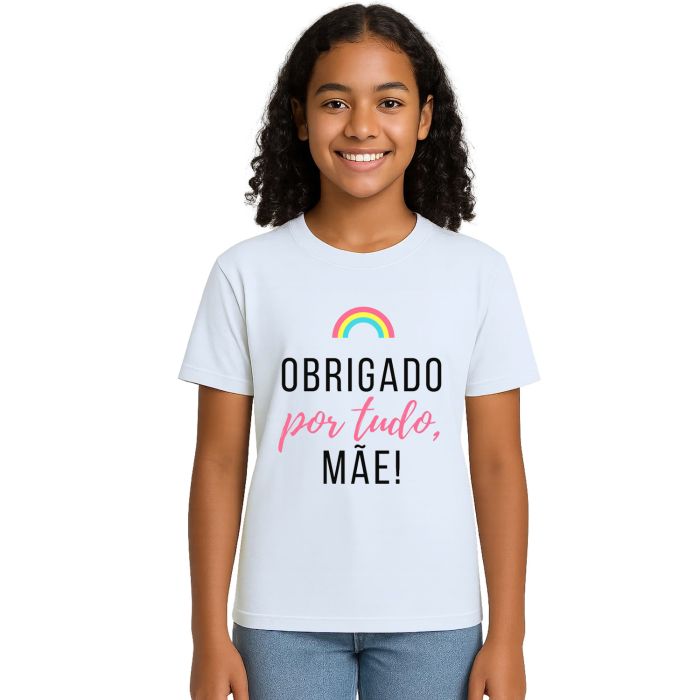 Camiseta Obrigado Por Tudo Mãe Dia das Mães Personalizada