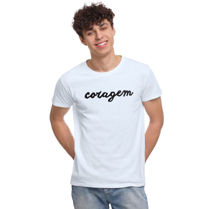 Camiseta Coragem Motivacional Estampa Personalizada
