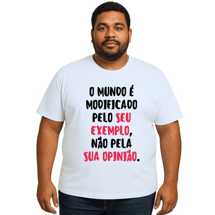 Camiseta Mundo Modificado Pelo Exemplo Personalizada