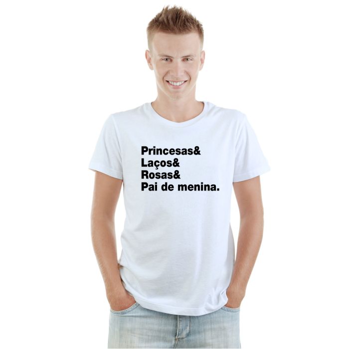 Camiseta Princesas Laços Rosas Pai De Menina Personalizada