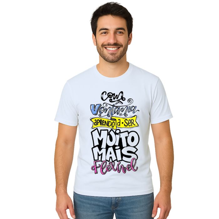 Camiseta Ventania Aprendo Ser Mais Flexível Personalizada
