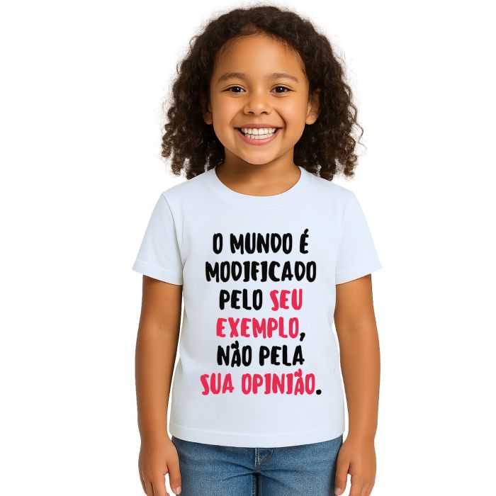 Camiseta Mundo Modificado Pelo Exemplo Personalizada