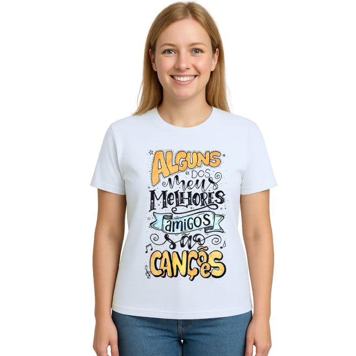 Camiseta Melhores Amigos São Canções Personalizada